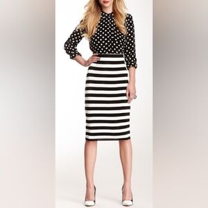Worthington Black and White Stripe Scuba Pencil Skirt